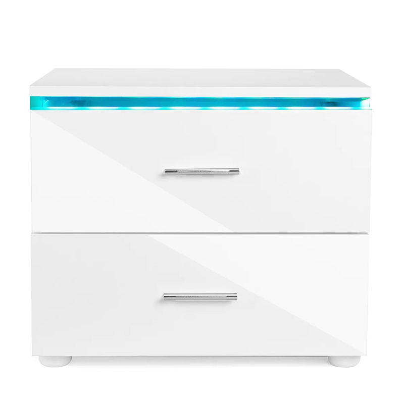 2023 LED Bedside Table Coffee Tea Table With 2 Chest of Drawer Bed Side Table Bedroom Decoration Modern Nightstands Storage Tabl
