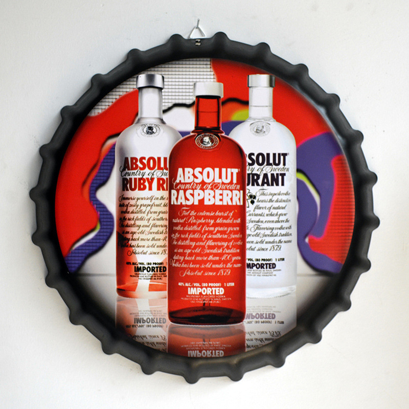 Factory Customized Bottle Cap Shape 3D Wall Hanging Vintage Metal Tin Signs