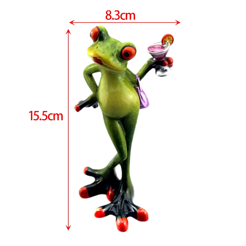 Creative 3D Resin Frog Figurines Crafts Ornaments for Home Decor 