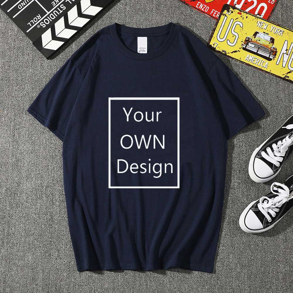 Your OWN Design Brand Logo And Picture Custom Tshirt Men And Women DIY Cotton T Shirt 
