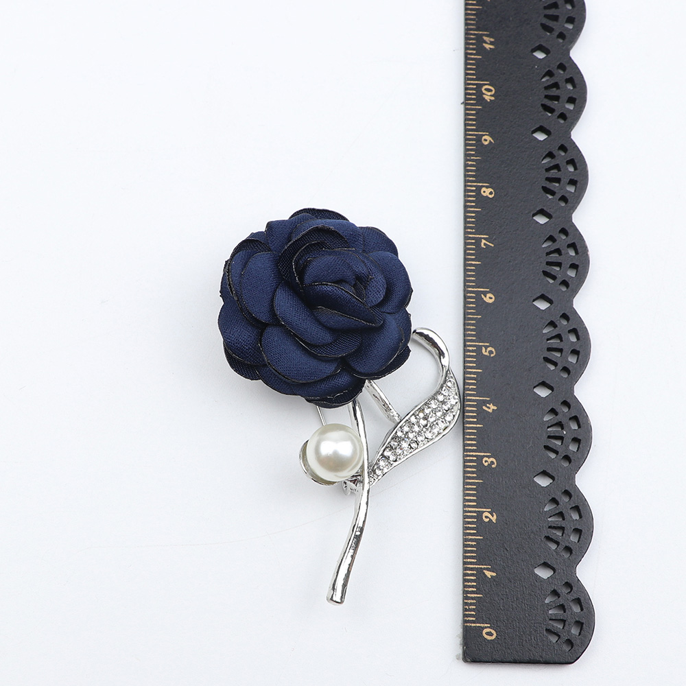Red Royal Blue Rose Flower Brooch Women Men Jewelry Pin Bride Groom Collar Breastpin Brooches Corsage Dress Coat Accessories