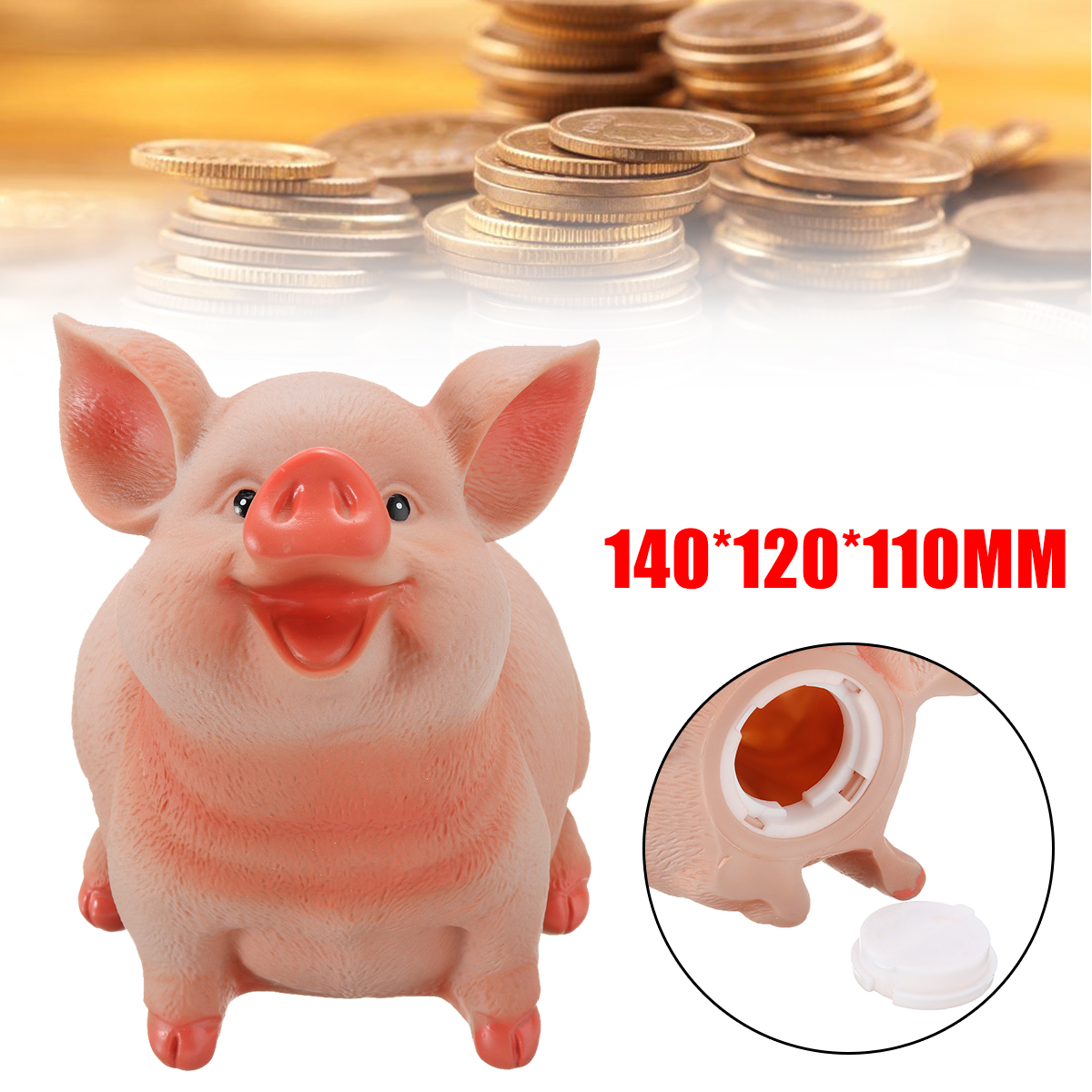  New 14*12*11cm Bank Resin Craft Coin Bank Pig Shaped Money Box Kids Gifts