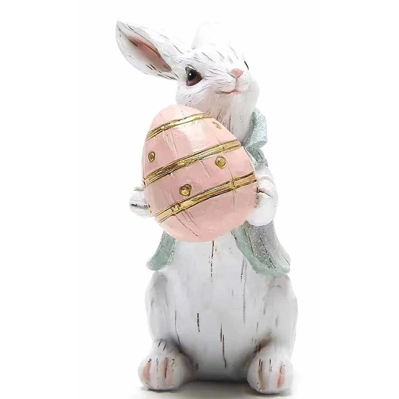 Cute Easter Rabbit Holding Eggs Ornaments Easter Bunny Holding Carrots Ornaments Happy Easter Party Decoration For Home