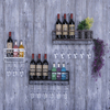 Wall Mounted Iron Wine Rack Bottle Champagne Glass Holder Shelves Bar Home Party Light And Strong Durable Unique Design Decor