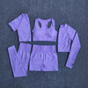 Seamless Women Yoga Set Workout Sportswear Gym Clothing Fitness Long Sleeve Crop Top High Waist Leggings Sports Suits
