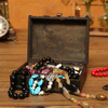  Wooden Vintage Lock Treasure Chest Jewelry Storage Box Case Organizer Large Capacity Retro Wood Bracelet Hair Clip Trinket Case
