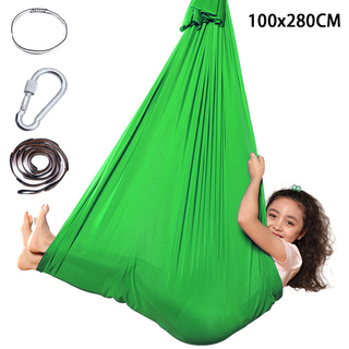 2.8m Elastic Aerial Yoga Hammock Aerial Silk Yoga Swing Antigravity Yoga Belts Soft Elastic Parcel Steady Seat Swing Chair Toy