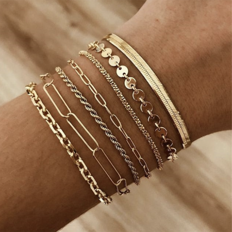 Gold Color Bracelet Stainless Steel Twist Cuban Chain Bracelet for Women Chain Bracelet Jewelry Gifts Wholesale Dropshipping