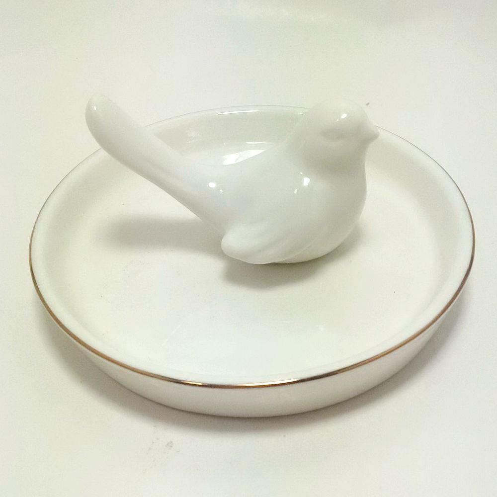Light Gray Ring Holder Trinket Jewelry Kitchen Dresser Rectangular Embossed Flowers Porcelain Ceramic Dishes Tray Dessert Plate