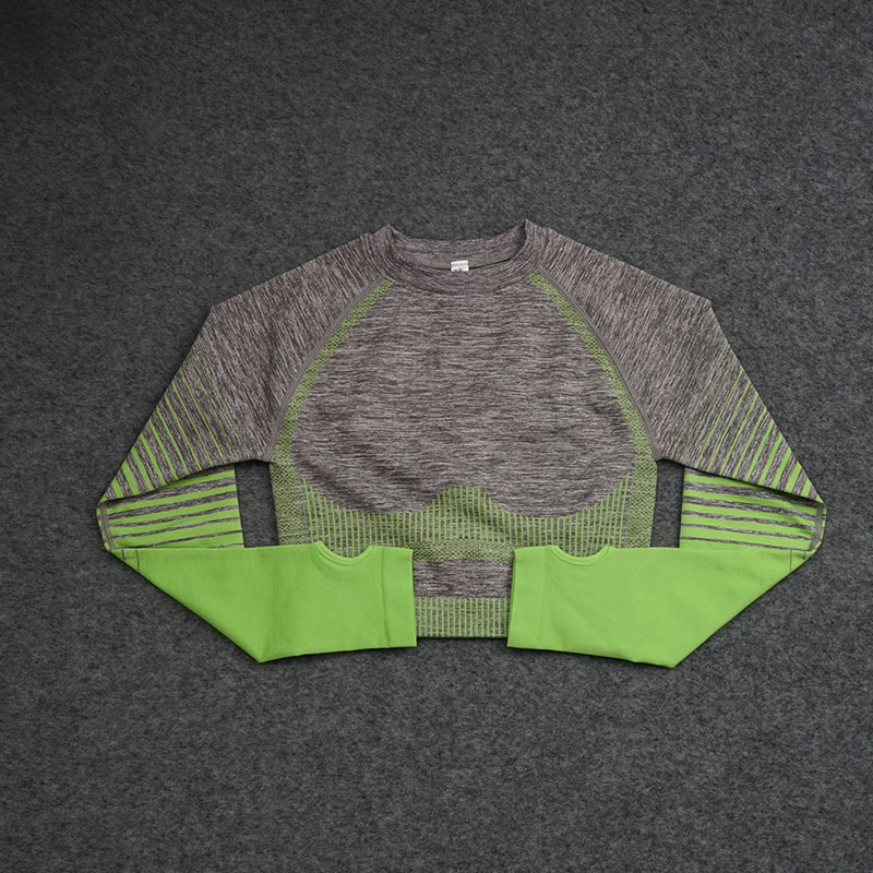  Women Long Sleeve Yoga Tops Fitness Running T Shirts Gym Wear Sports Wear Female Yoga Shirt Pure Color Sports Clothes