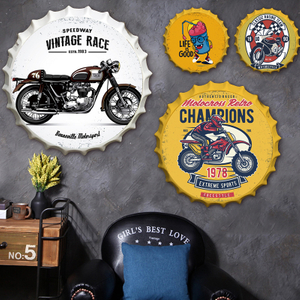 Retro Home Decoration Wholesale Metal Tin Bottle Cap Sign