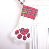 Dog Paw Plaid Sublimation Pet Christmas Stocking for Christmas Decorations