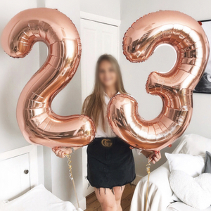 16/32inch Number Aluminum Foil Balloons Rose Gold Silver Digit Figure Balloon 