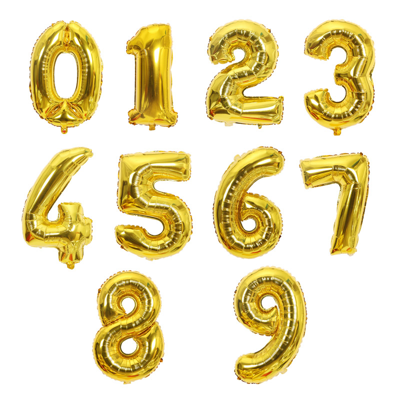 Big Size Gold Sliver Rose Gold Number Balloon Birthday Wedding Party Decorations