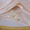 14k Real Gold Fashion Personality Irregular Circle Earring for Women Brilliant AAA Zirconia Stud Earring Brincos Wedding Pendant