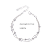 925 Sterling Silver Double Layers Stars Beads Bracelets For Women Elegant Box Chain Charm Bracelet Birthday Party Gift