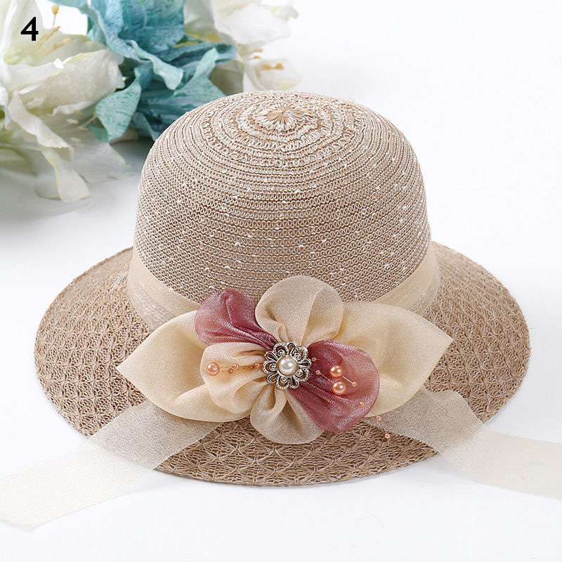 Fisherman Straw Bow Hat Women Sunscreen Sweet Summer Vacation Casual Holiday Women Girls Fashion Bucket Beach Hat