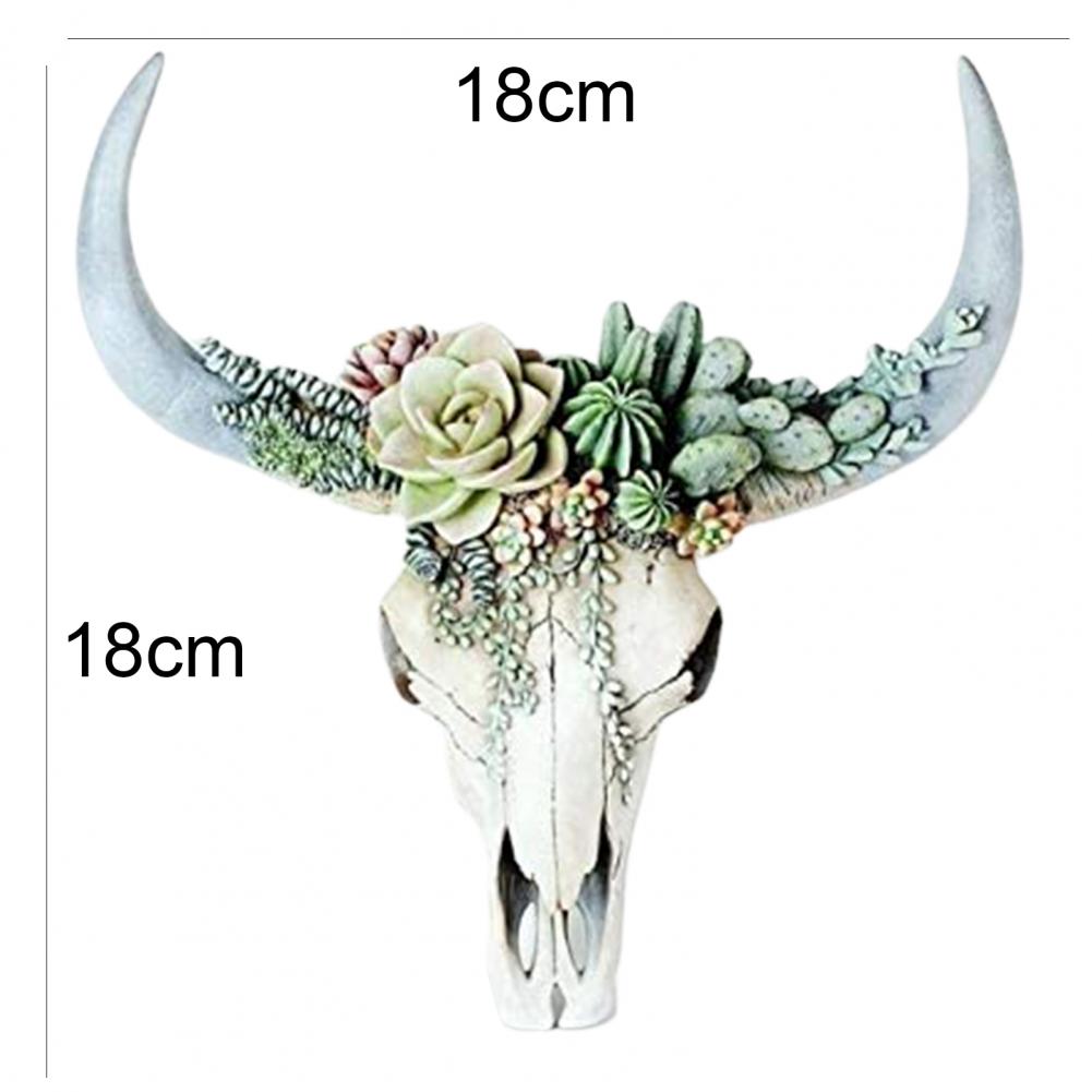 2023 Wall Ornament Beautiful Decorative Resin Succulent/Flower Cow Skull Hanging Pendant Ornament for Room Home Decoration