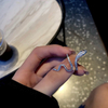 Gothic Rhinestones Open Snake Ring Adjustable Animal Rings Reptile for Men Women Fashion Punk Boy Girl Birthday Jewelry Gifts