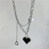 2023 New Senior Fashion Women Pendant Necklaces Fine Double Link Chain Metal Heart Party Necklace Jewelry Gift