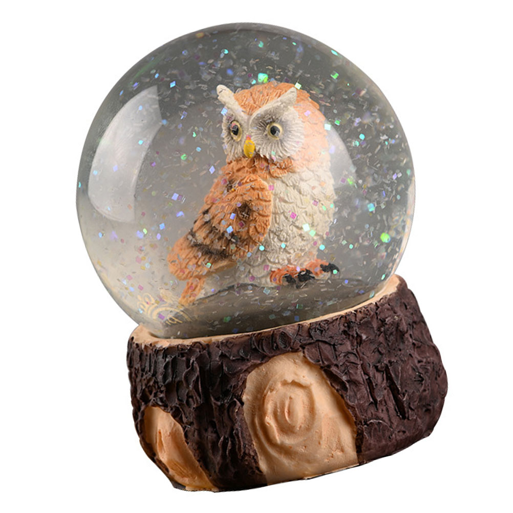 Snow Owl Snow With Stand Water Globe Decoration Cabinet Decoration Photography Glass Feng Shui Ornaments