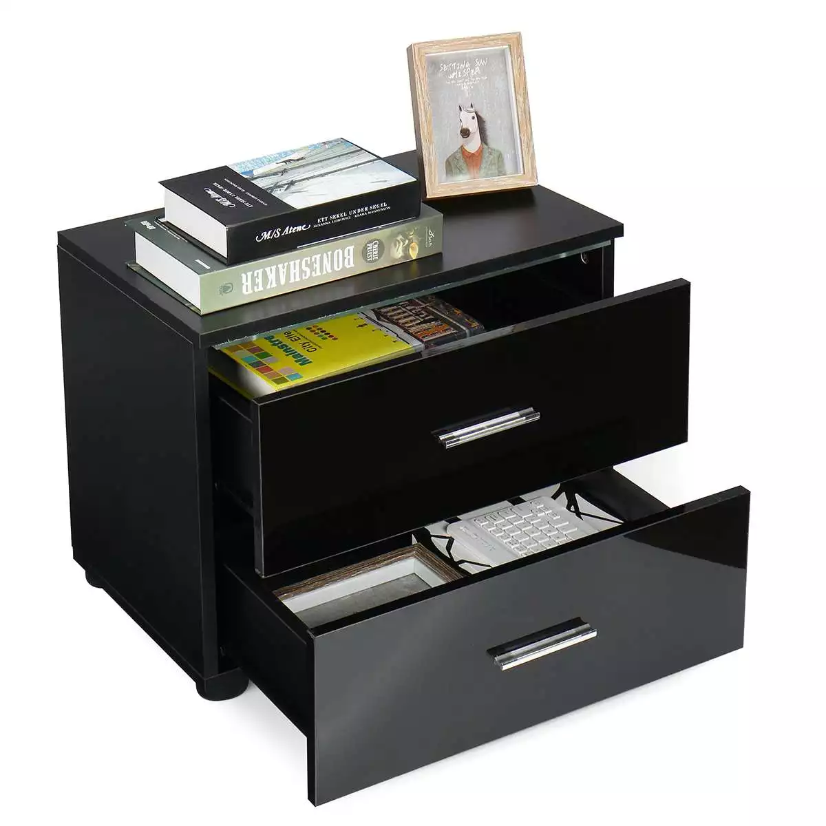 2023 LED Bedside Table Coffee Tea Table With 2 Chest of Drawer Bed Side Table Bedroom Decoration Modern Nightstands Storage Tabl