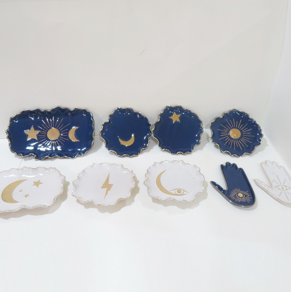 Square Ceramic Trinket Dish Custom Ring Dish Trinket Tray For Necklace Wedding Birthday Gift