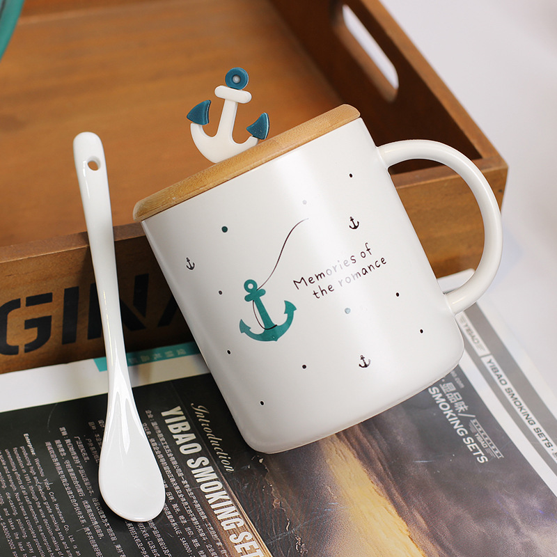 The Latest Design Exquisite Noble Gold Decal Ceramic Porcelain Coffee Mug with Spoon