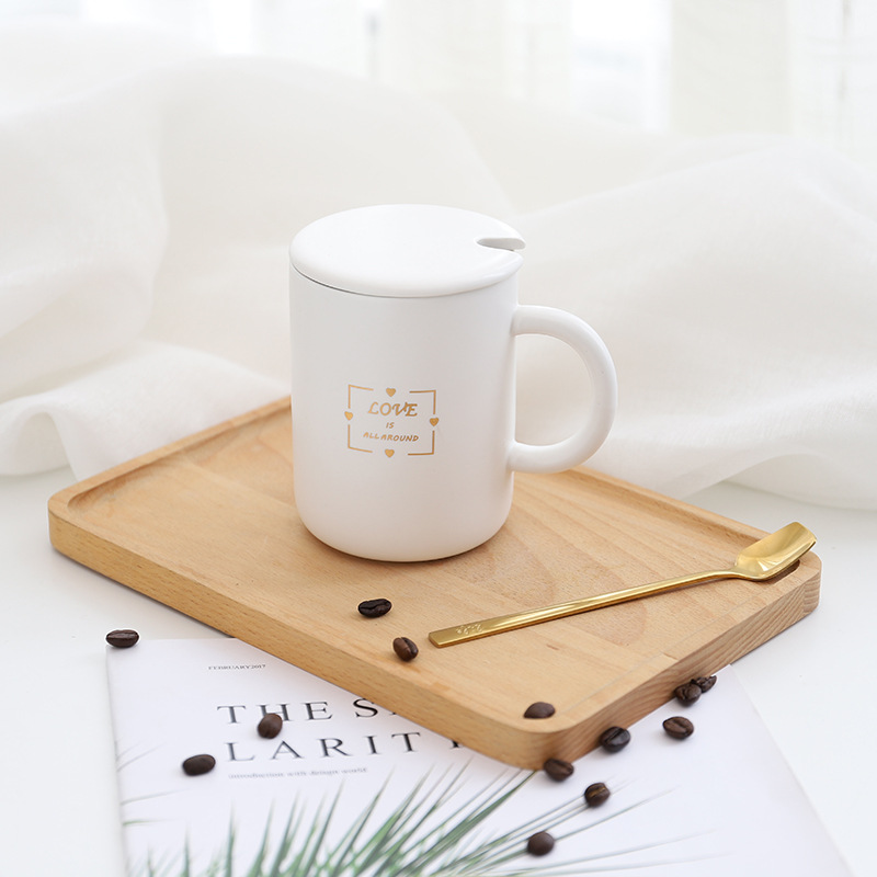 Creative Cute Ceramic Cups Coffee Novelty Milk Tea Mugs with Spoon