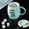 Creative Personality Cup Ceramic Mug with Cover Scoop Trendy Couple Drink Cup Family Coffee Cup
