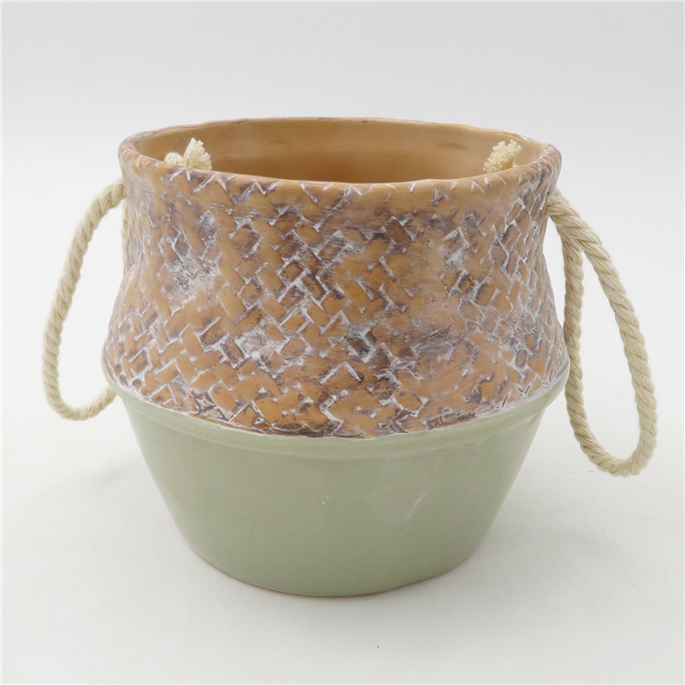 Customized vase decoration round home decor cheap new model modern geometric ceramic flower pot ...
