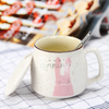 Hot ceramic mug concavity creative cat mug fish with spoon