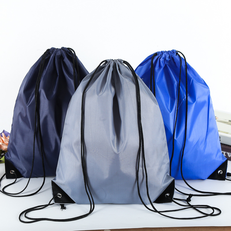 Customized Standard Recycled 210D Polyester Silk screen printing drawstring bags 