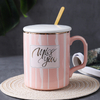 Nordic Ceramic Coffee Mug Painted Gold Couple Mug Custom
