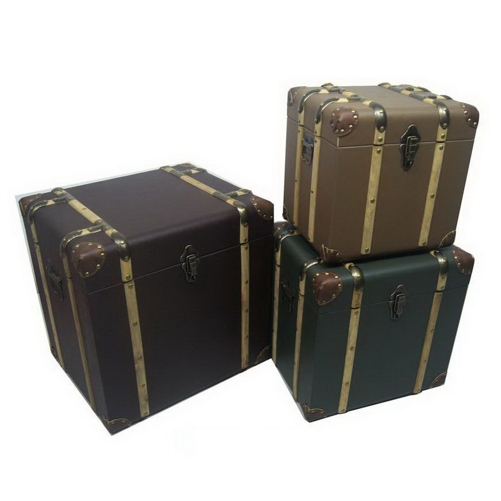Decoration Wooden Antique Storage Chest Trunk