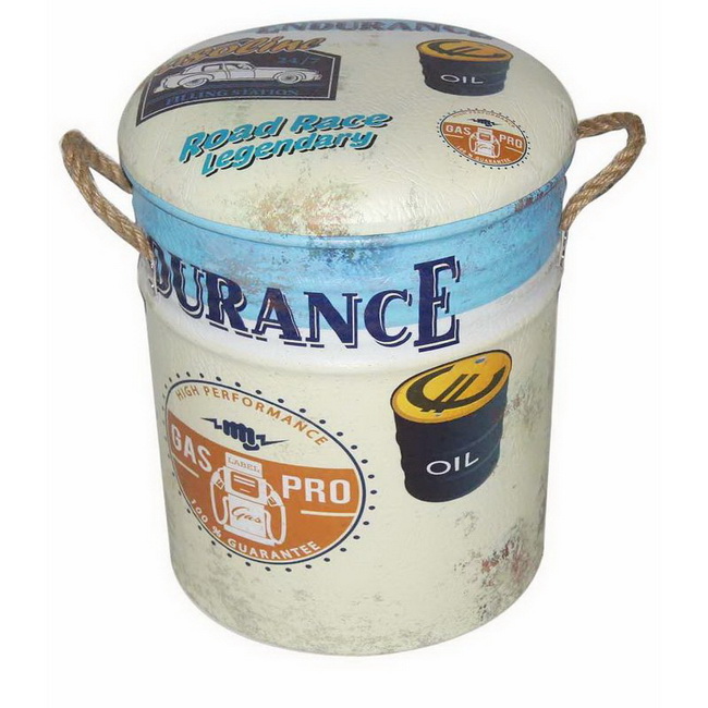 Fashionable Painting Oil Bucket Bar Stool for Storaging Shoes Toys 
