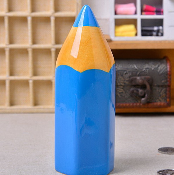 Cheap Ceramic Pencil Shaped Money Coin Box