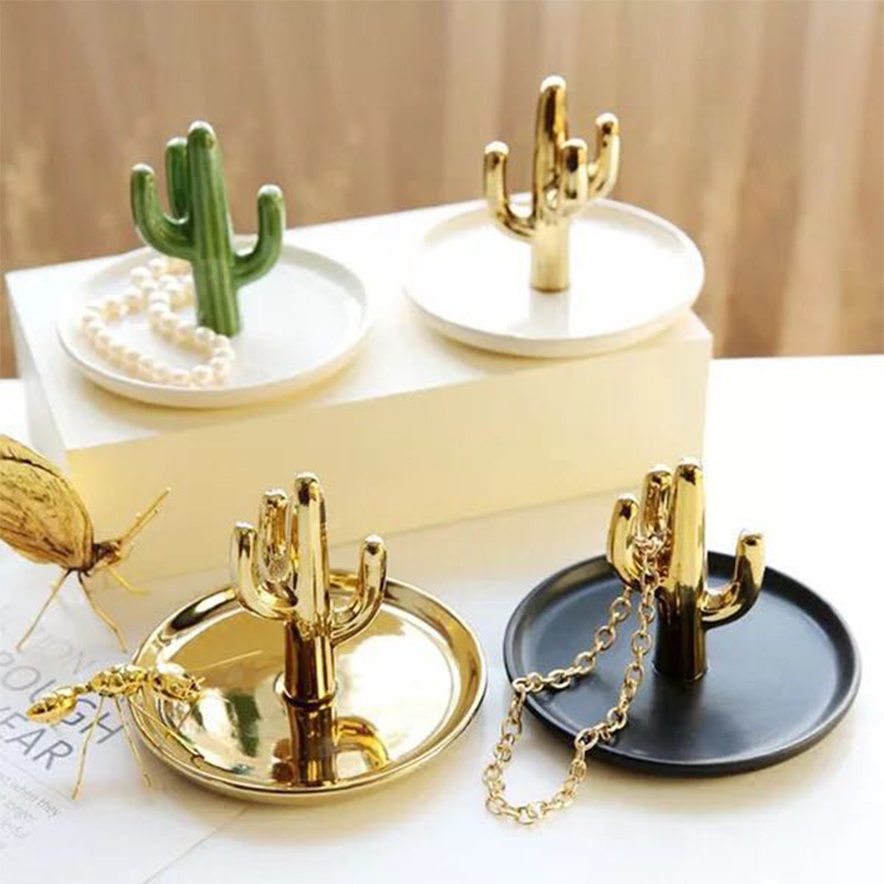 Home decoration ceramic jewelry display dish holder ceramic trinket