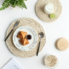 Round Natual Straw Weave Water Hyacinth Dinner Pad Mat Placemat Tablemat