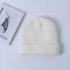 Wholesale Custom Knit Slouchy Merino Wool Cheap Beanie Hat with Custom Leather Label 