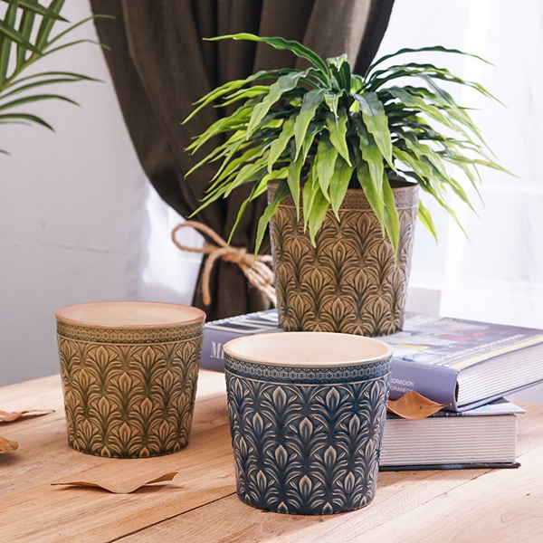 Eco-friendly Flowerpot Gardening Round Mini Ceramic Flower Pots