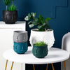 Wholesale special shape stoneware garden ceramic green flower pot