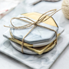 European Style Marble Stripes Ceramic Coaster Round Luxury Decor