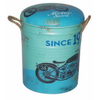 Round Retro Metal Storage Bucket Stool Seat 