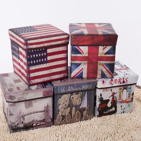 Folding Storage Pouffe Foot Rest Stool Ottoman