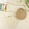 Handmade Round Straw Weave Bag For Lady Shoulder Beach Bag Handbag 