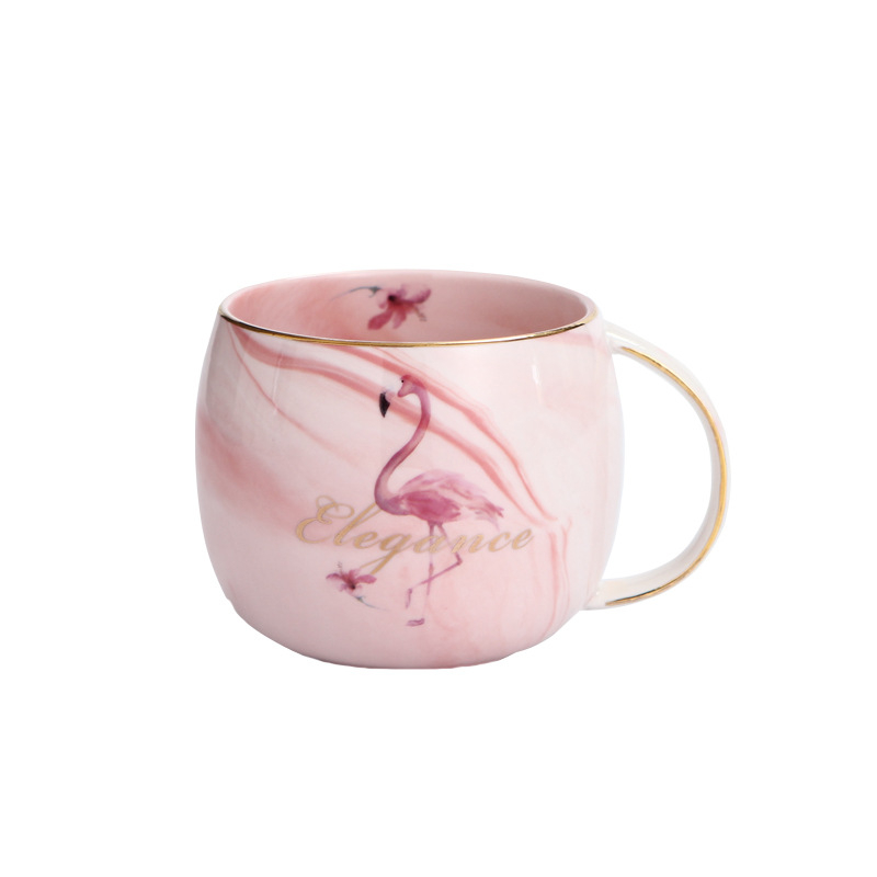 Ceramic Tummy Mug Marble Mug Couple Mug Flamingo Mug