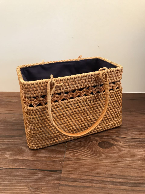 Customization Fashion Handmade Round Weave Rattan Hand Bag Clutches Shoulder Bag 