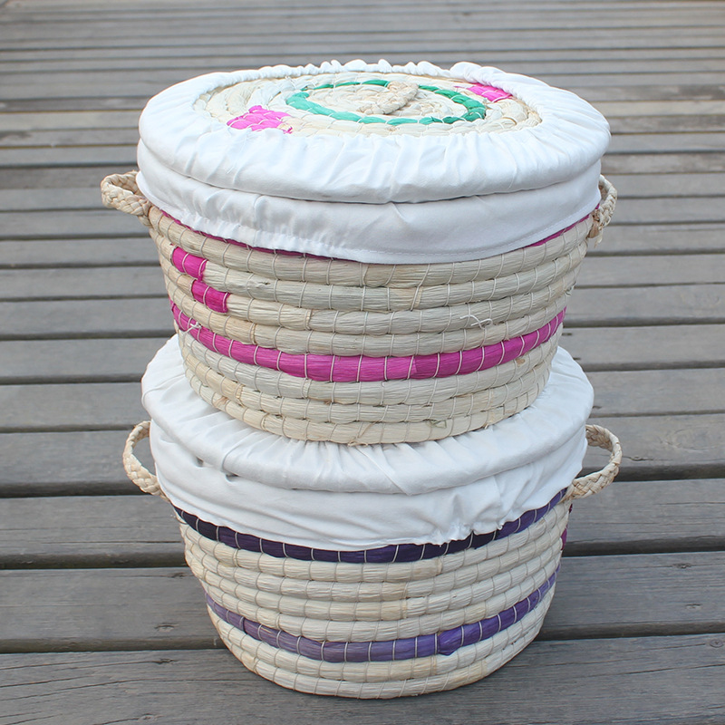 Rattan Weaving Paper Rope Material Woven Natural Storage Baskets