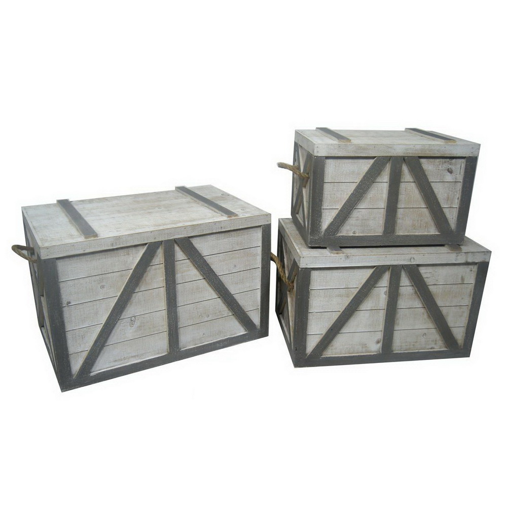 Useful Paris Trunks/UK Style Wood Storage Boxes with Drawers 